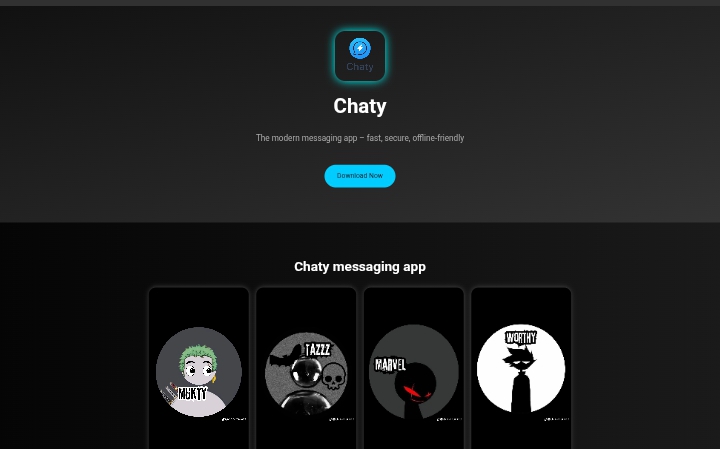 Chaty Landing Page Screenshot 1